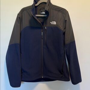 The North Face Men's Navy and Black Tech Fleece Jacket Vintage